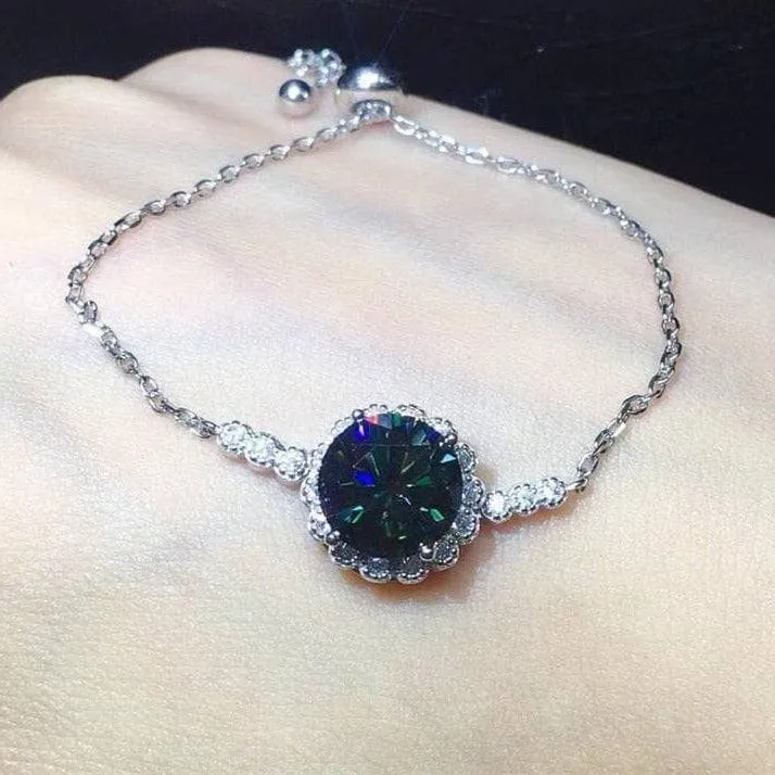 Green Diamond Bracelet Wedding Jewelry