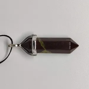 Green Jasper Crystal Point Pendant on Card