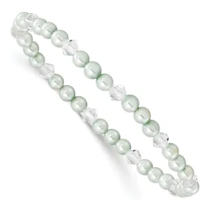 Green Shell Pearl Swarovski Child Bracelet