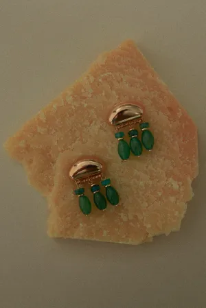 Green Short Chandelier Earrings