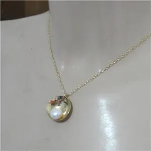 Hadar Designers Gold plated Sterling Silver Real Pearl Pendant Handmade (V) SALE