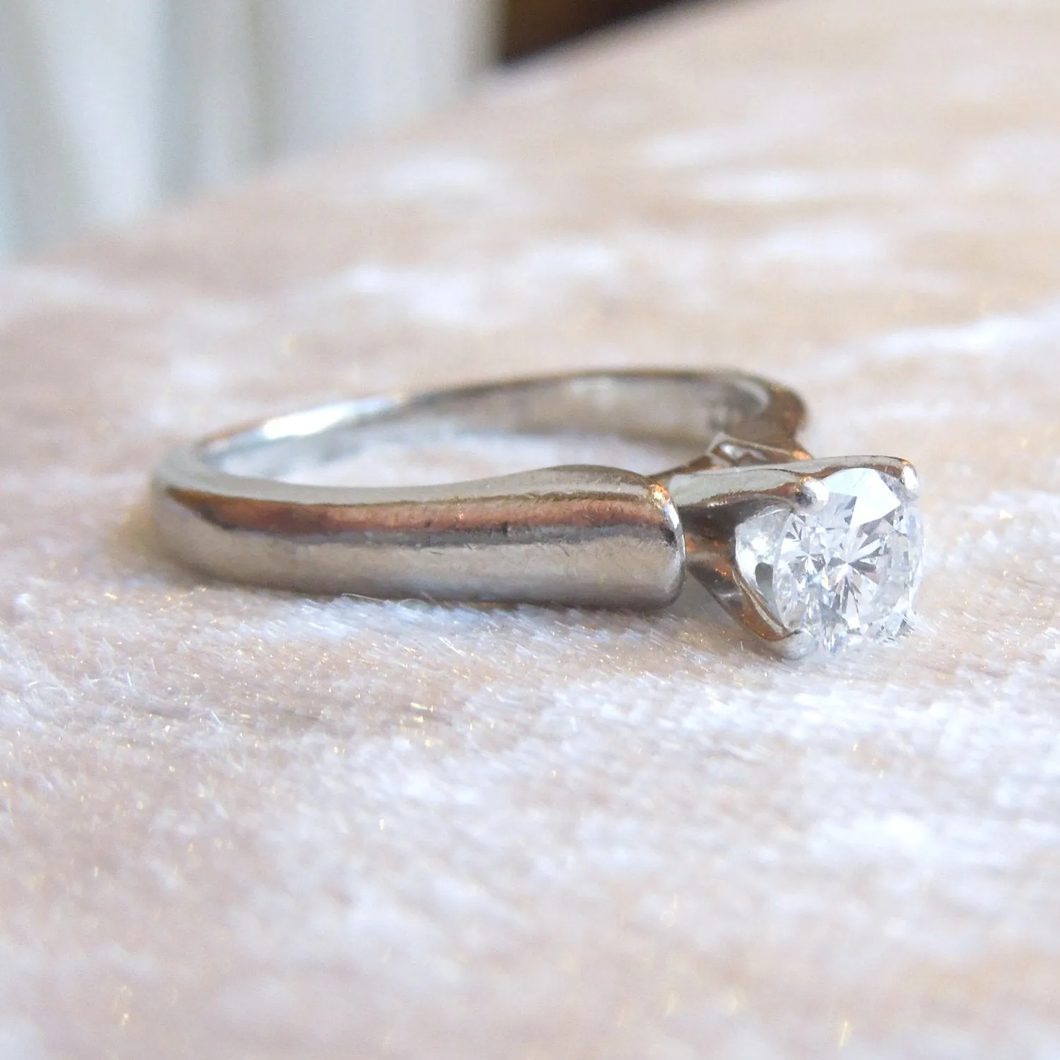 Half Carat Diamond Solitaire Engagement Ring in Platinum