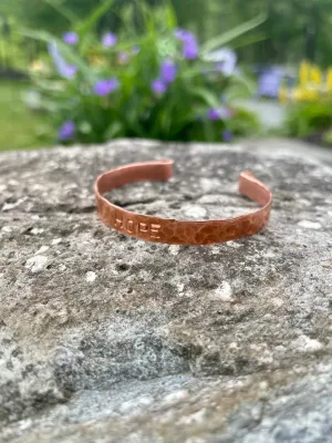 Hammered Copper Bangle Bracelet | Personalized Engraving Available