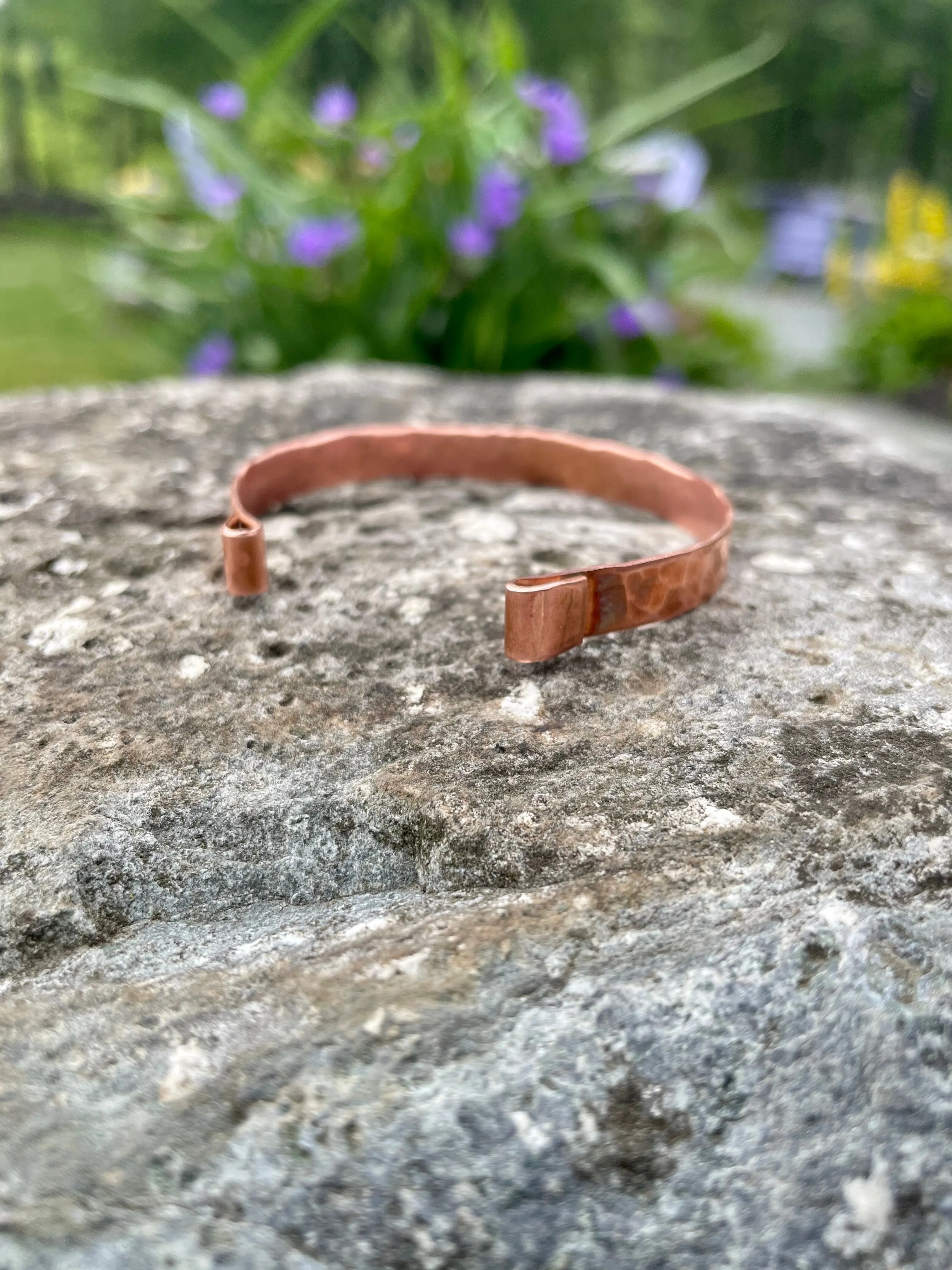 Hammered Copper Bangle Bracelet | Personalized Engraving Available