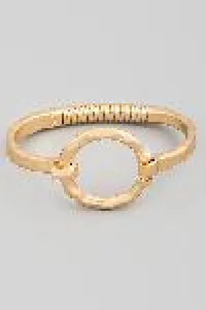 Hammered Spring Hinge Clasp Bangle in Gold (Assorted)