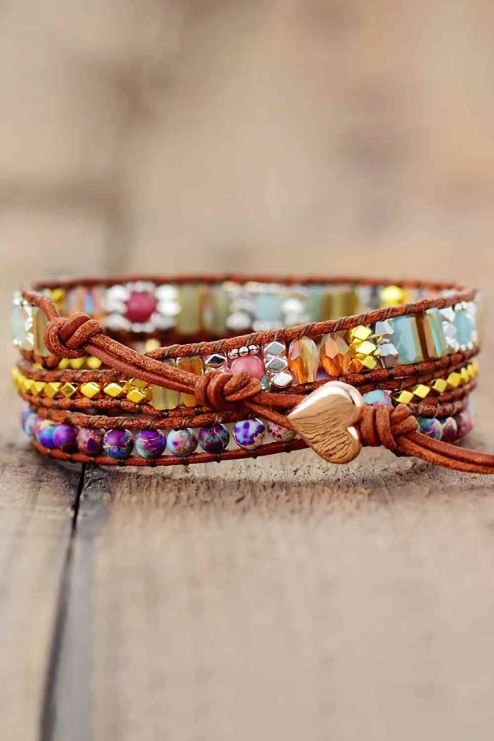 Handmade Crystal Beaded Natural Stone Bracelet