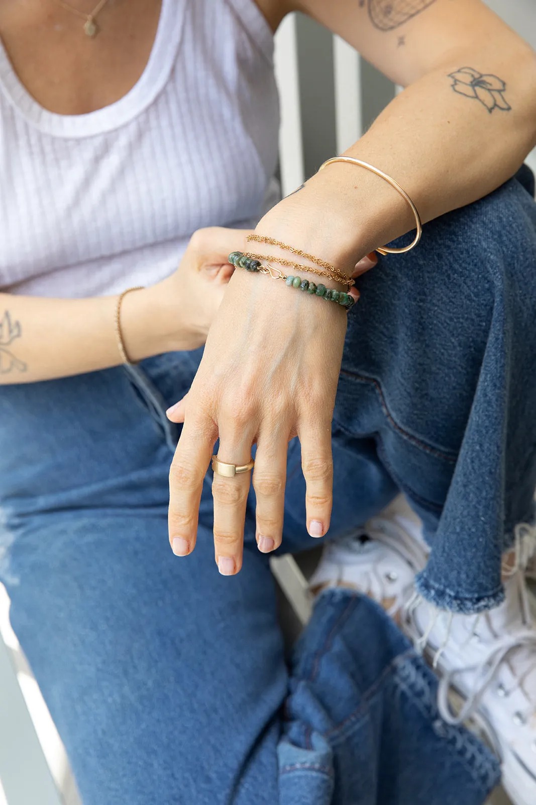 Handmade Double Knitted Gold Chain Bracelet