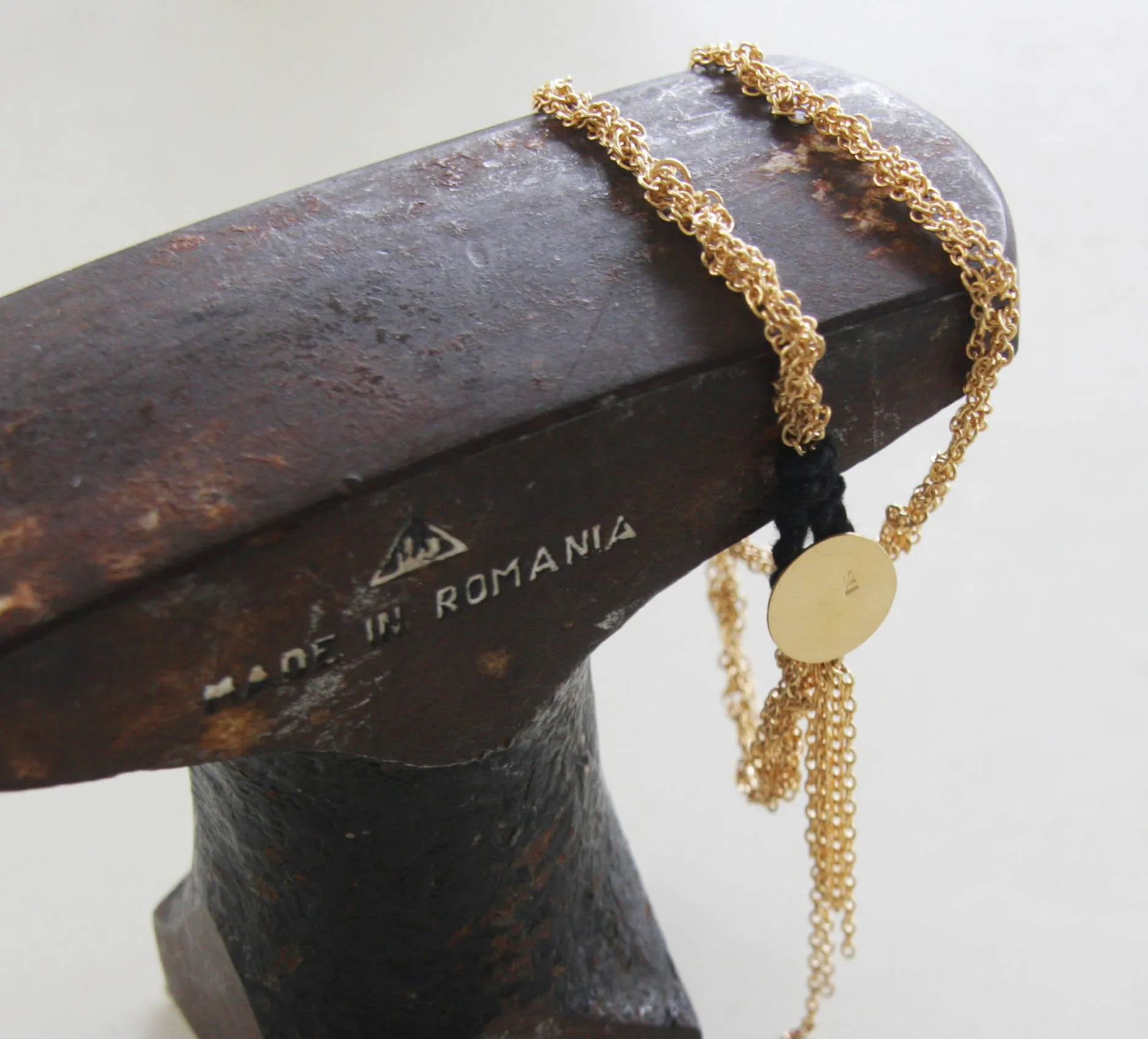 Handmade Double Knitted Gold Chain Bracelet