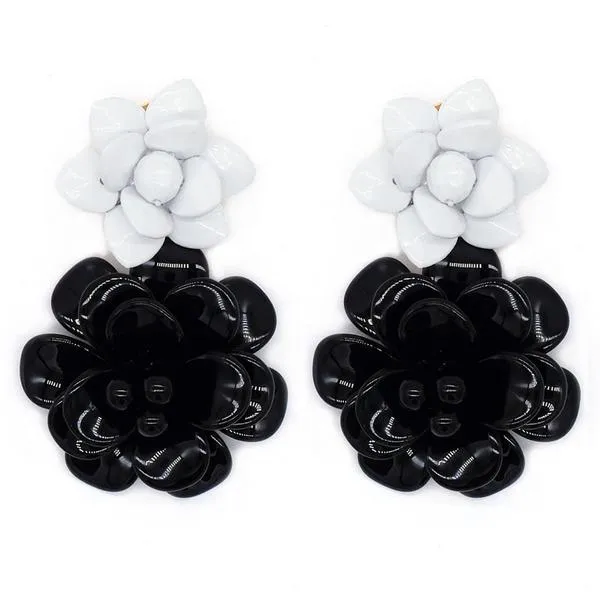 Hibiscus Double Pendant Earrings