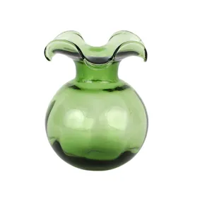 Hibiscus Glass Dark Green Bud Vase