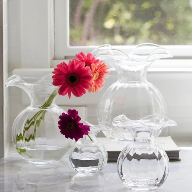 Hibiscus Glass Vase - Clear