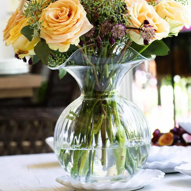 Hibiscus Glass Vase - Clear