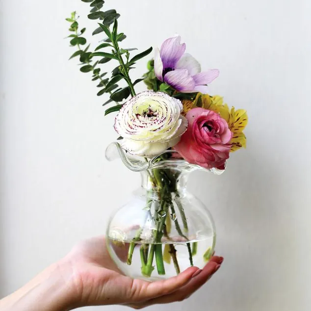 Hibiscus Glass Vase - Clear