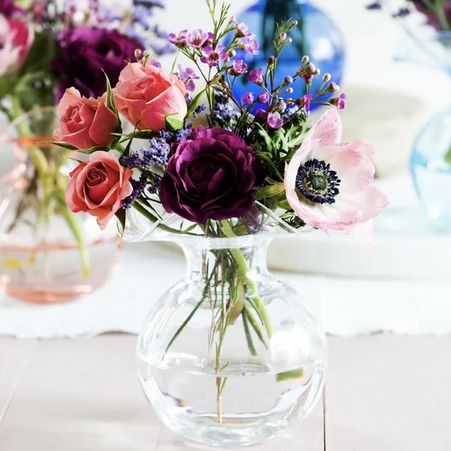 Hibiscus Glass Vase - Clear