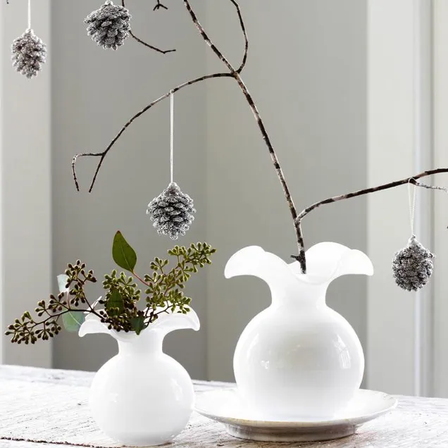 Hibiscus Glass Vase - White