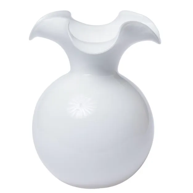 Hibiscus Glass Vase - White