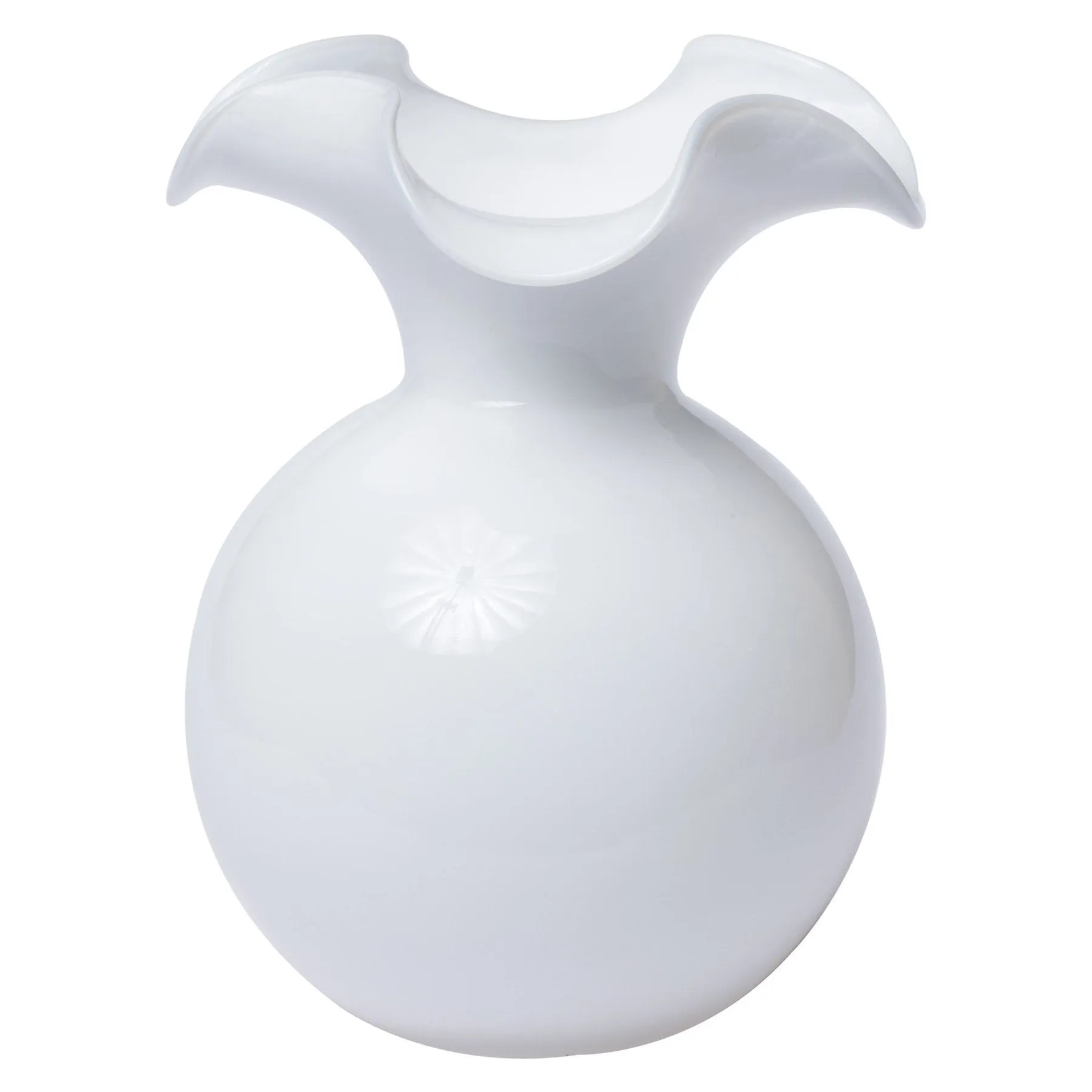 HIBISCUS GLASS WHITE VASE