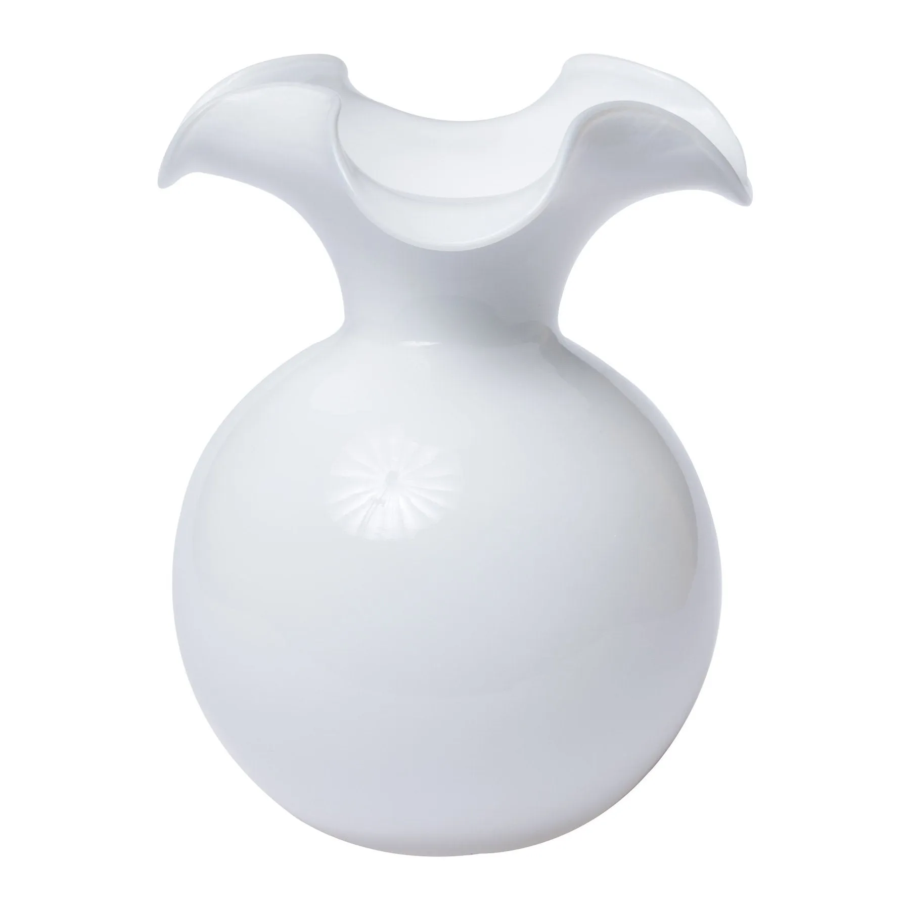 HIBISCUS GLASS WHITE VASE