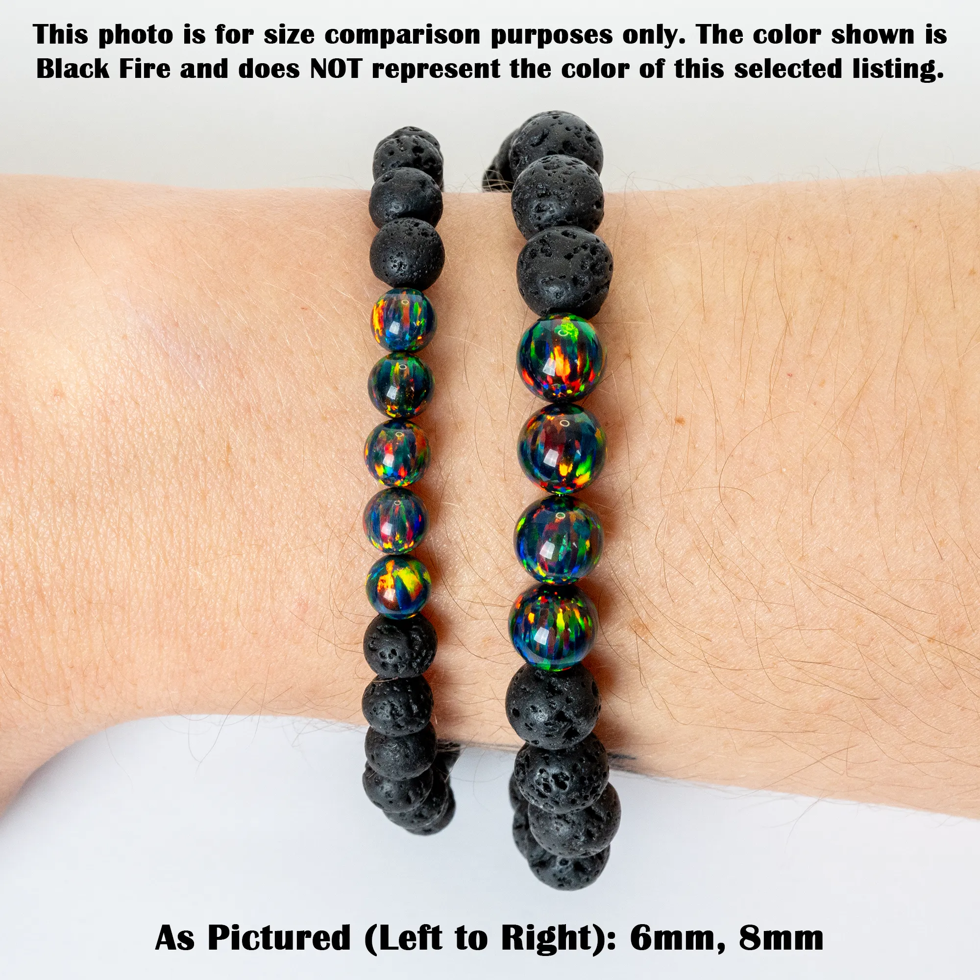 Hibiscus Opal & Lava Stone Beaded Bracelet