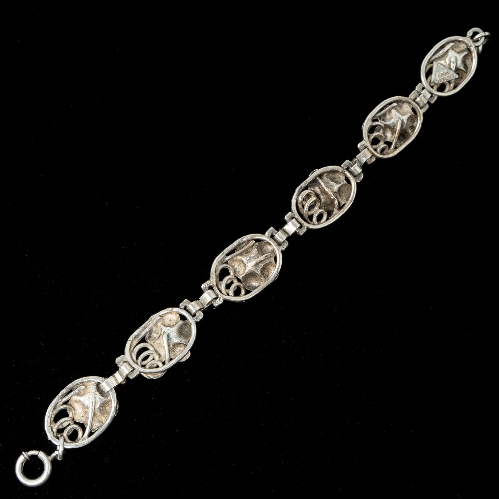 Hobe Sterling Flower Link Bracelet