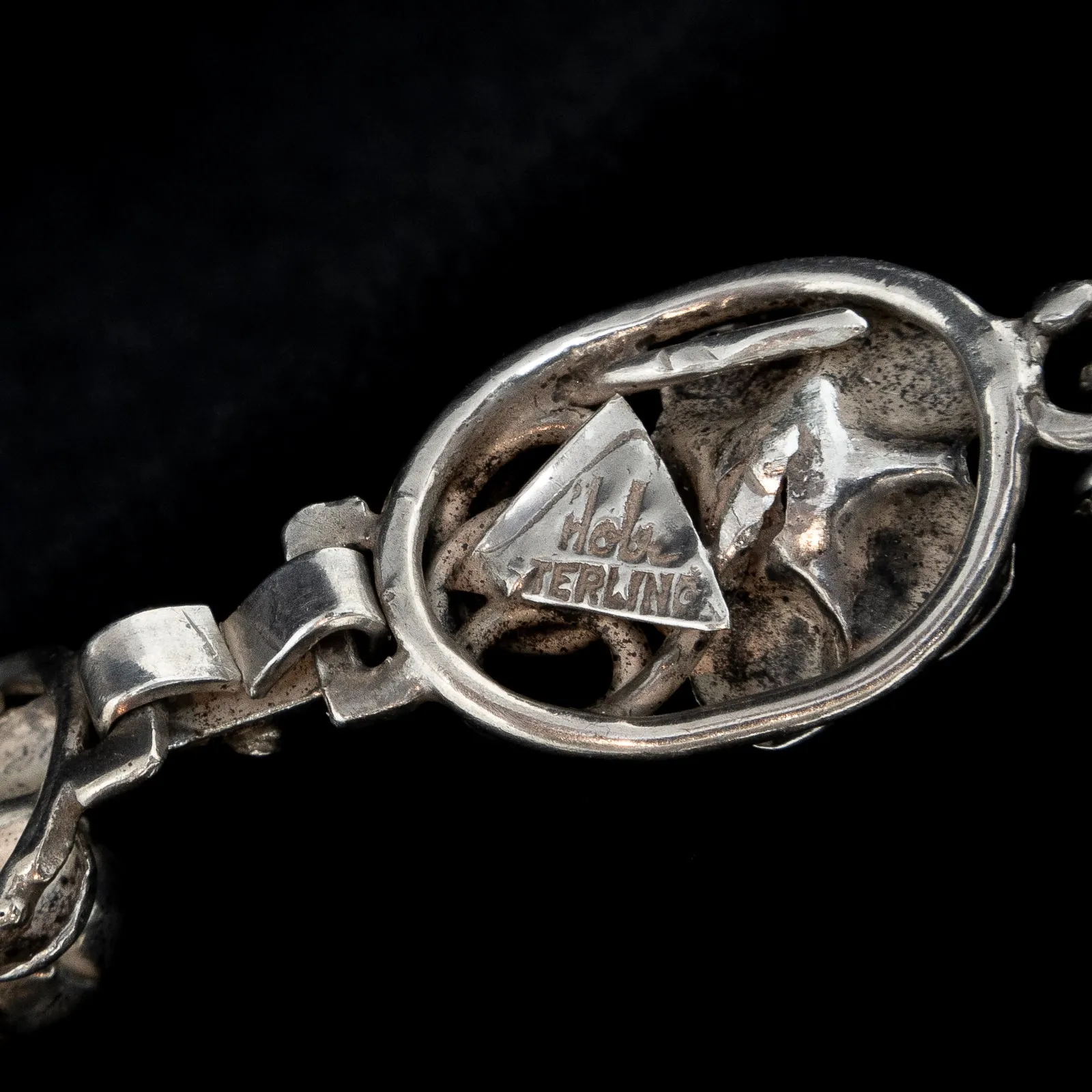 Hobe Sterling Flower Link Bracelet