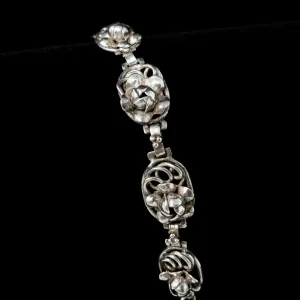 Hobe Sterling Flower Link Bracelet