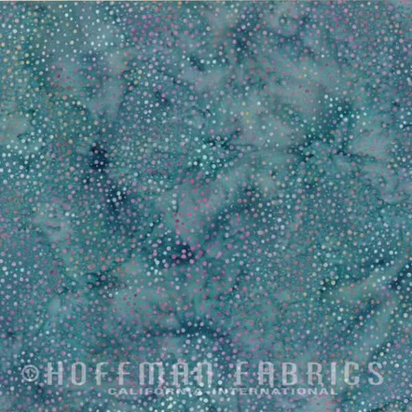 Hoffman Fabrics Dot Hibiscus Blue Batik Fabric 885-519-Hibiscus