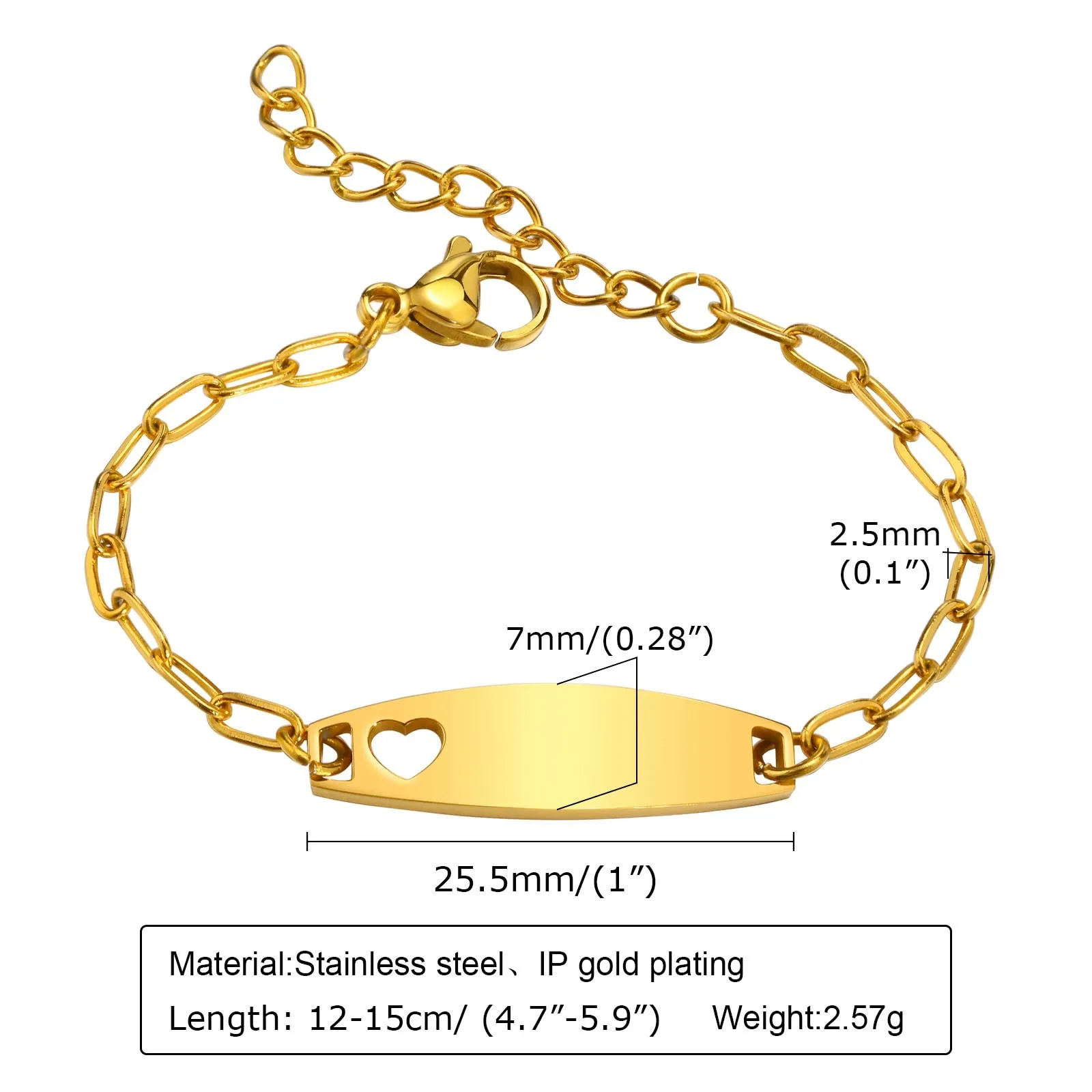 Hollow Heart Personalized Baby Bracelet
