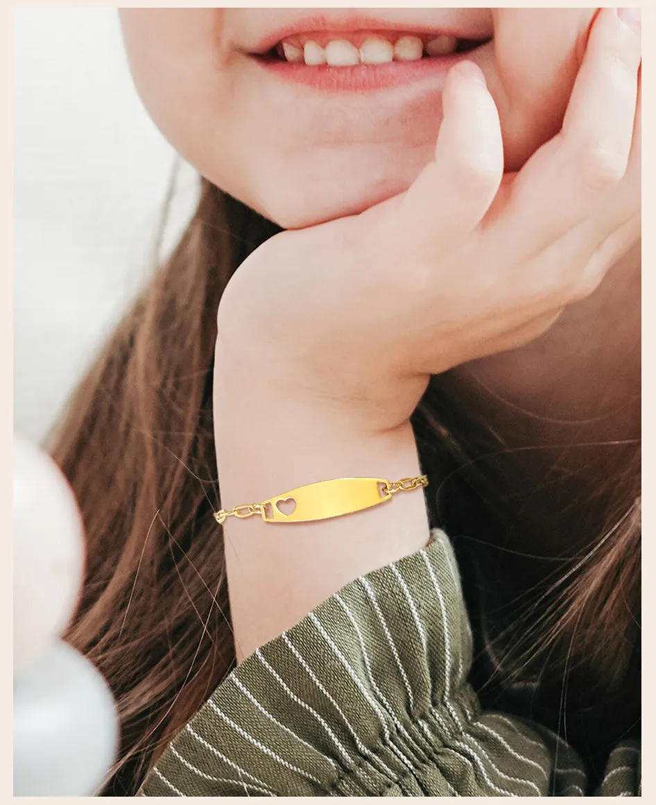 Hollow Heart Personalized Baby Bracelet