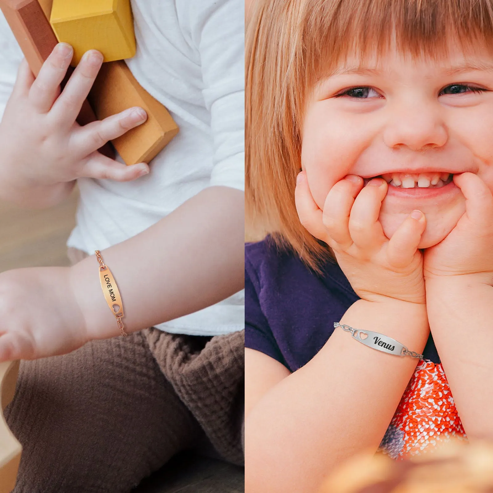 Hollow Heart Personalized Baby Bracelet