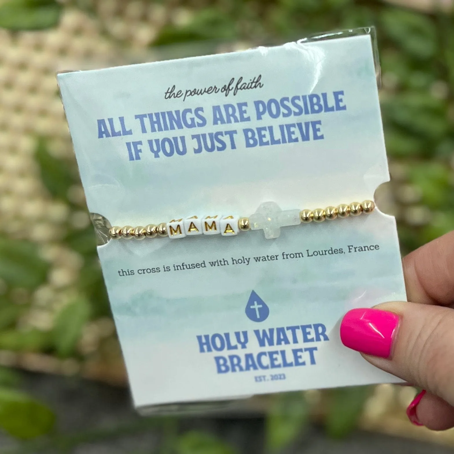 Holy Water Cross Bracelet with Names