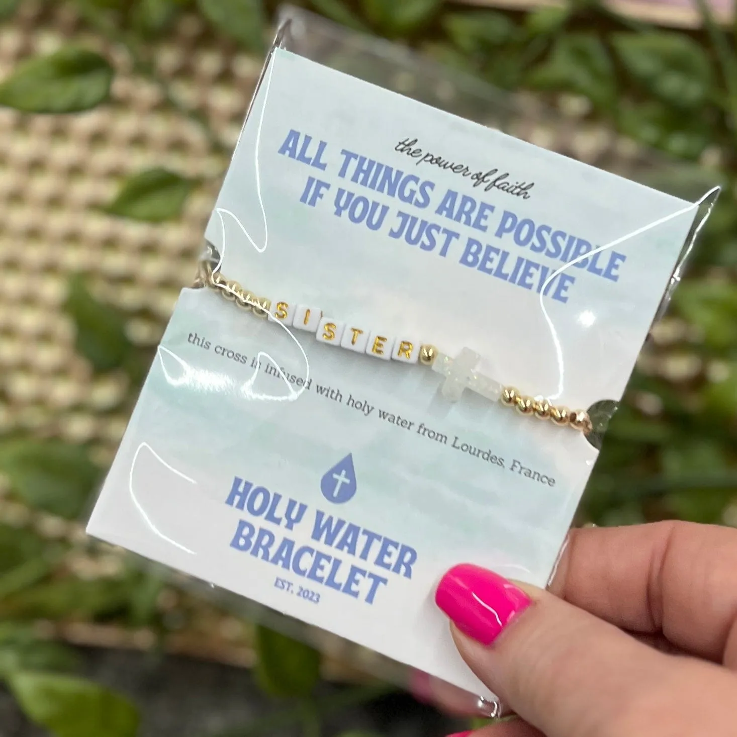 Holy Water Cross Bracelet with Names