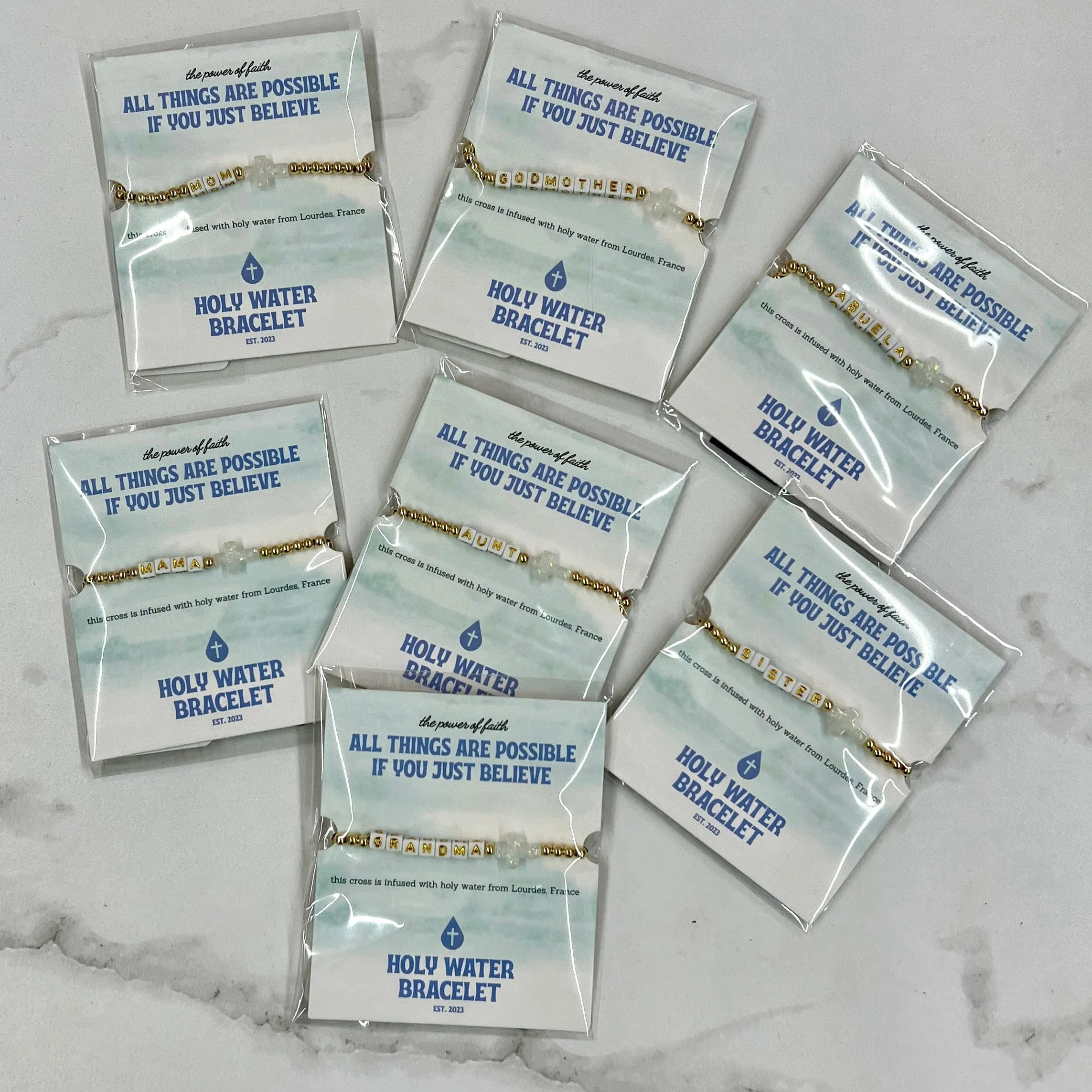 Holy Water Cross Bracelet with Names