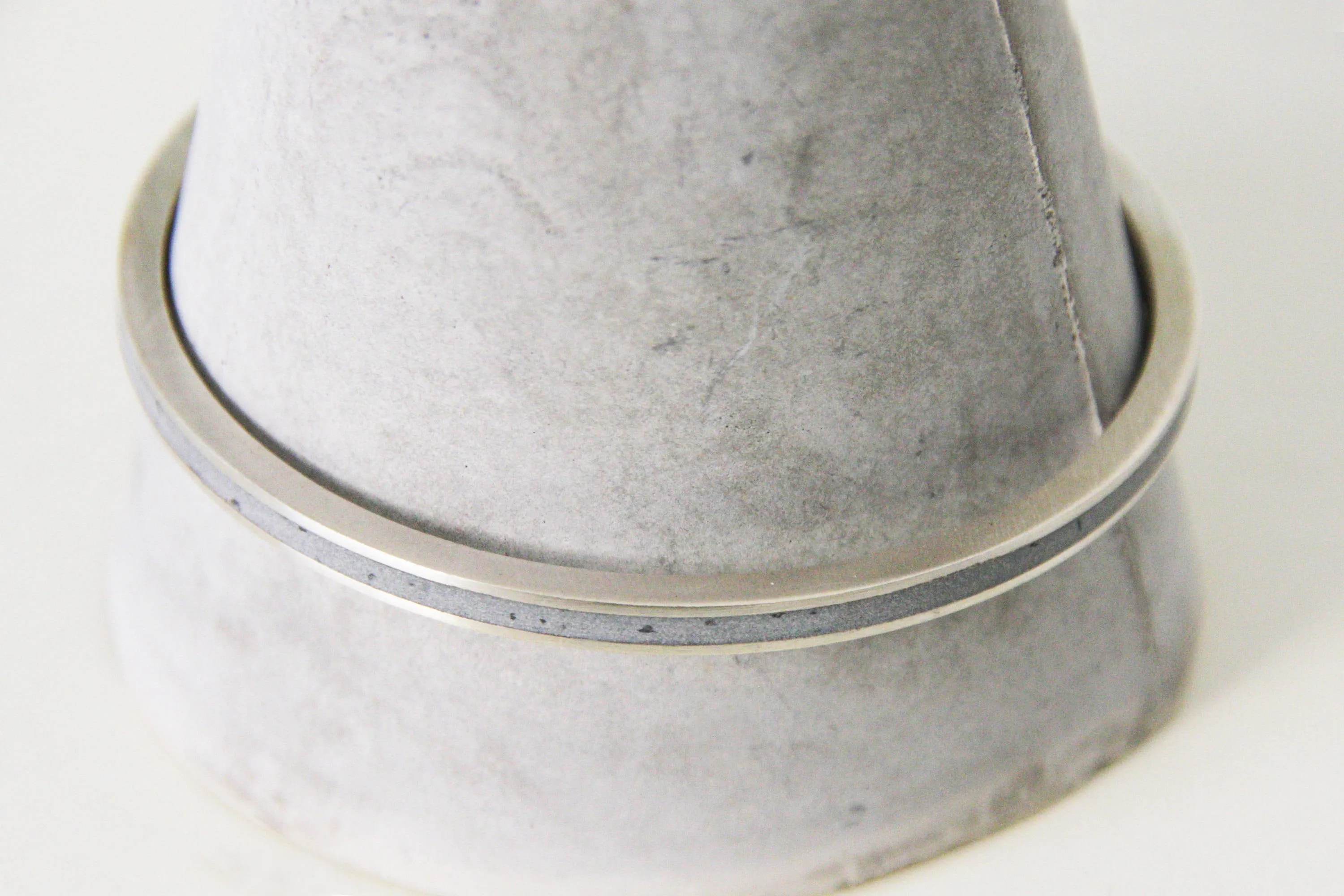 Hoop Silver And Concrete Bangle Bracelet