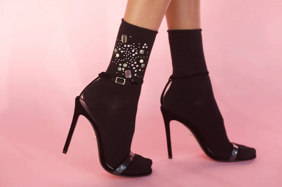 Hot Chocolate Gemstone Cotton Socks