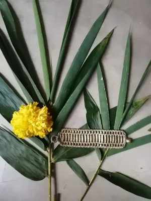 House Of Tuhina  -   Bracelet | Casting Metal Plated With Gold Color Along With Cotton Thread Jewellery C