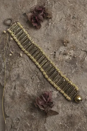 House Of Tuhina  -   Bracelet (Reversible) Casting Metal Plated With Gold Color Along With Cotton Thread Jewellery A