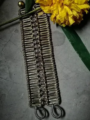 House Of Tuhina  -   Bracelet (Reversible) Casting Metal Plated With Gold Color Along With Cotton Thread Jewellery B