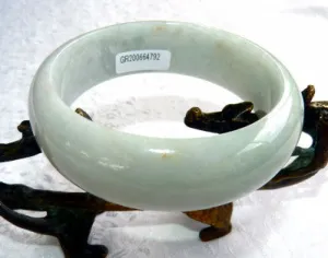 Icy Cold Soft Green Burmese Jadeite Bangle Bracelet Grade A 58 mm   Certificate (4792)