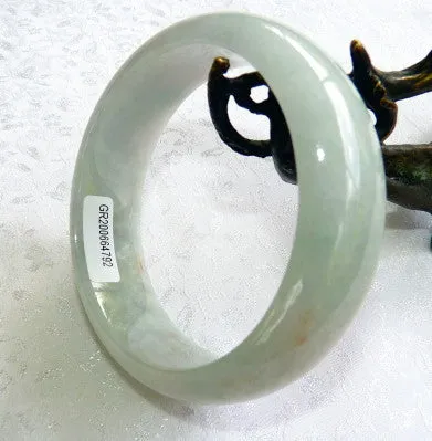 Icy Cold Soft Green Burmese Jadeite Bangle Bracelet Grade A 58 mm   Certificate (4792)