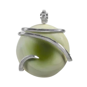 Imperial Jasper Handmade Stone Pendant Wrapped in Silver