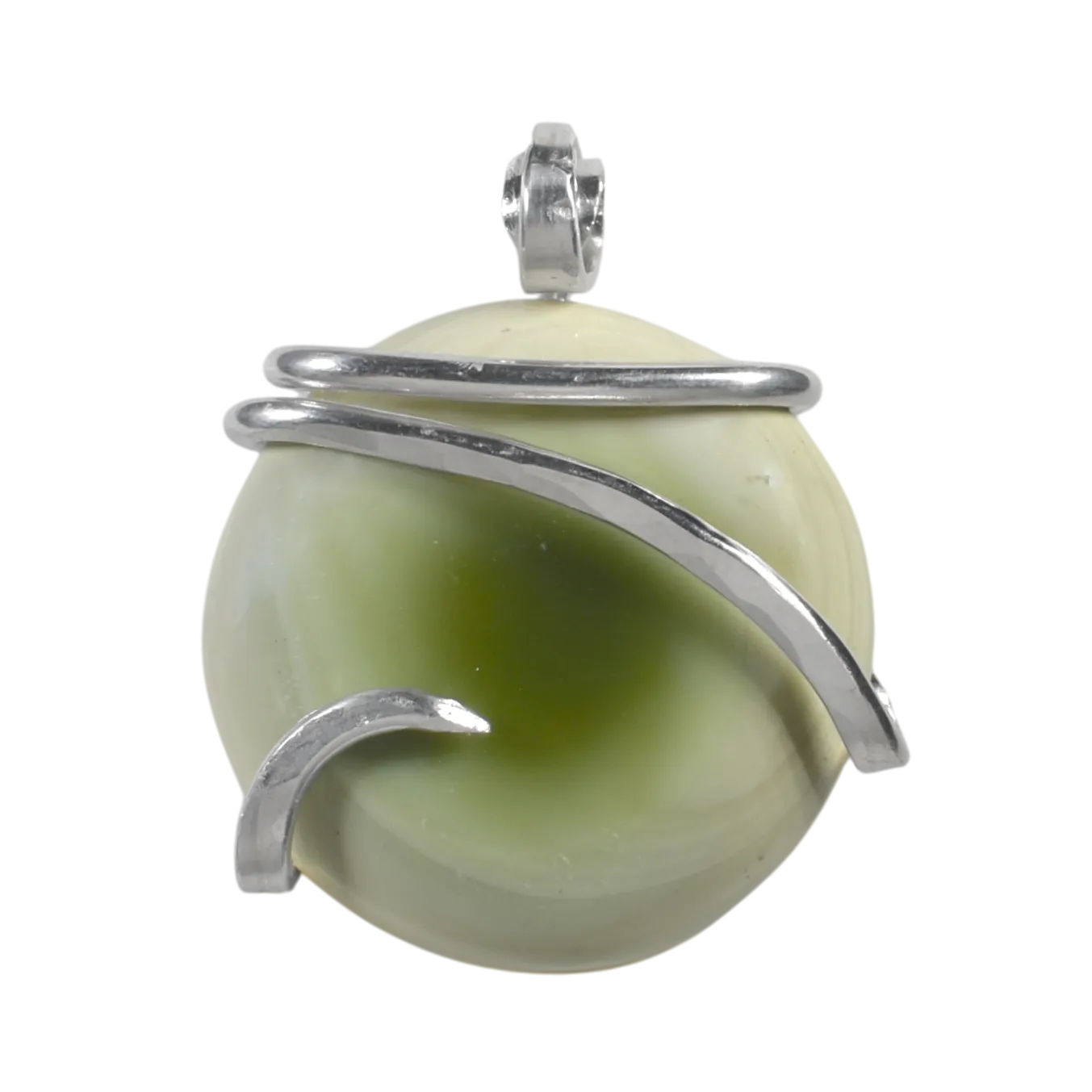 Imperial Jasper Handmade Stone Pendant Wrapped in Silver