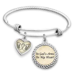 In God's Arms, In My Heart Charm Bracelet