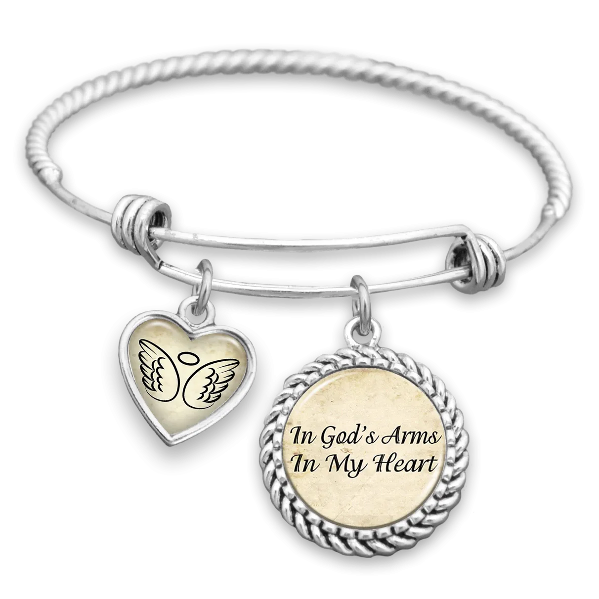 In God's Arms, In My Heart Charm Bracelet