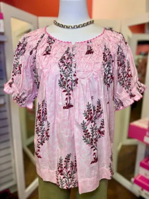 Ivy Jane Block Tuck Pink Top