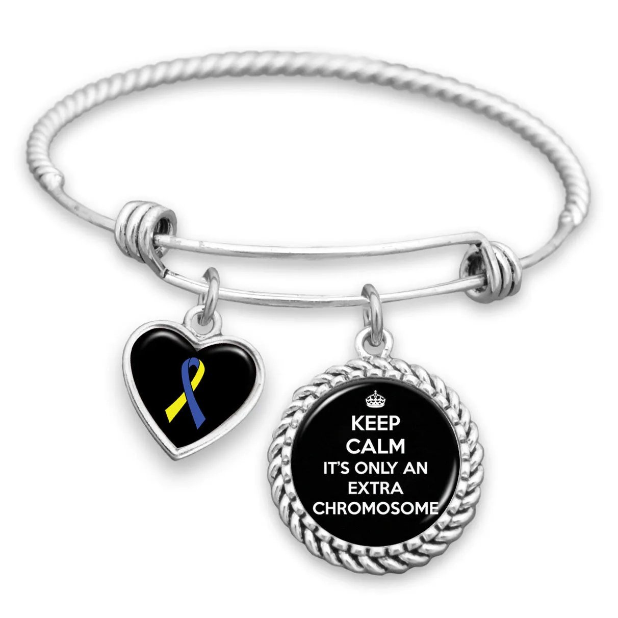 Keep Calm It's Just An Extra Chromosome Charm Bracelet