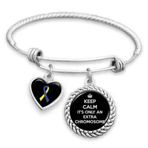 Keep Calm It's Just An Extra Chromosome Charm Bracelet