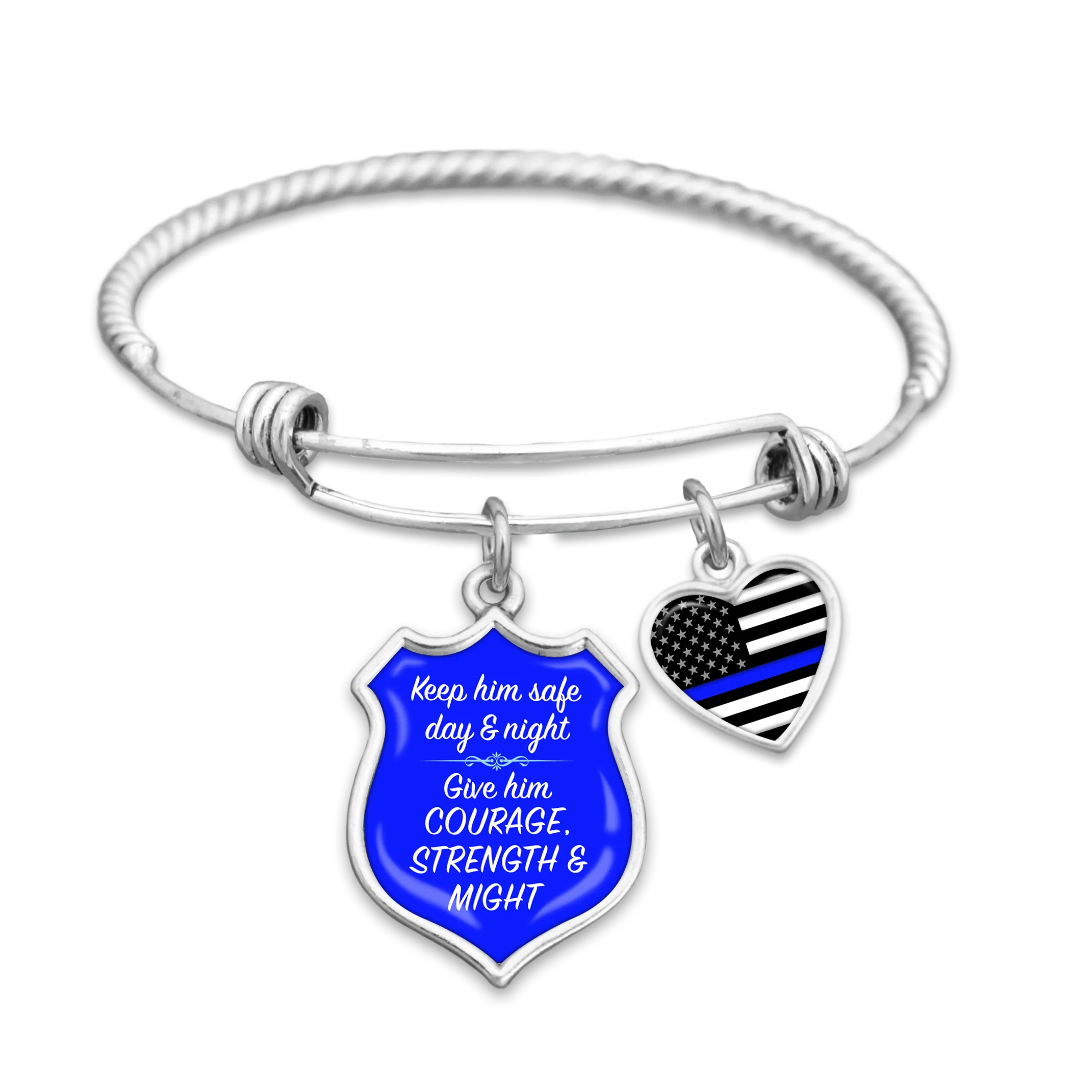 Keep Him Safe Prayer Police Charm Bracelet