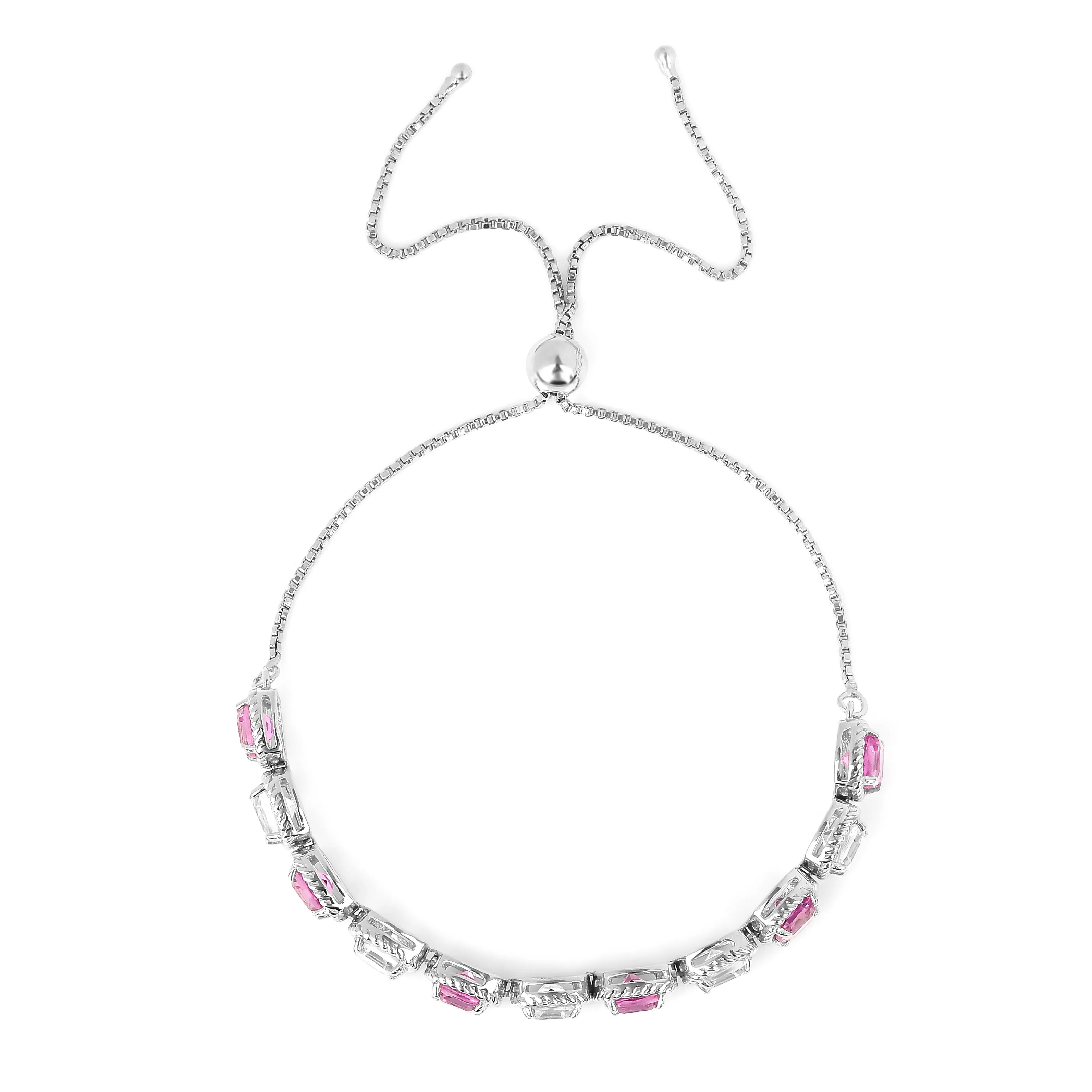Lab Grown Pink Sapphire Tennis Bracelet