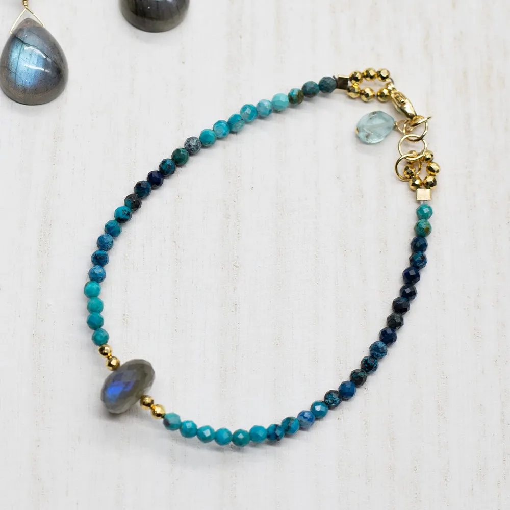 Labradorite & Chrysocolla Luna  Bracelet